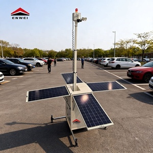 Tour de panneaux solaires mobiles étanche avec 4 panneaux solaires de 350W pour chantier de construction et parking extérieur - Product Image 1