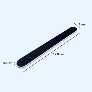 Customized Printed Logo Grit 80 100 150 180 240 Professional Double Sides Washable Black Nail File