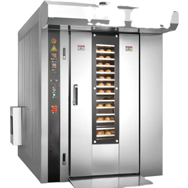 Máquina profesional de negocios para hornear pan, horno rotativo de Gas para panadería