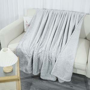 3D Jacquard Wheatear Design Grey Flannel Fleece Blanket <b>for</b> Home Lightweight Fuzzy Soft Cozy Warm Customized <b>Throw</b> Blanket - Product Image 2