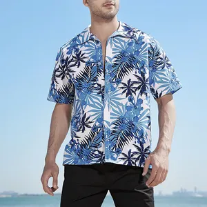 Summer Casual Beach Man Shirt Plus Size Men's Hawaiian T Shirt Print Short Sleeve Beach Shirts For Men