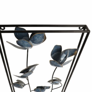 Decorazione da Parete in Metallo Design Tulipano Cornice Nera Fiori Blu Arredo Interno per Soggiorno Camera da Letto Bagno - Product Image 5