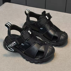 Sandalias Casuales de Moda para Niños, Zapatos de Cuero con Suela Suave y Diseño Calado, Zapatos de Verano para Niños - Product Image 2