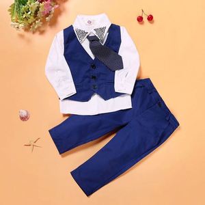 Vêtements pour enfants, chemise blanche pour garçons avec cravate + gilet + pantalon, costume de petit gentleman, ensembles de vêtements pour tout-petits, vêtements pour enfants de 2 à 7 ans C14150 - Product Image 4