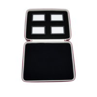Ensemble de boîtes de présentation rectangulaires en plastique noir, blanc et argent pour pierres précieuses, avec sac à fermeture éclair pour revendeur