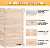 Nouvelle ruche à abeilles Witbee, 10 cadres, revêtement cireux, système de jointure en queue d'aronde Langstroth, en sapin de Chine beige, 1 à 4 couches, 20 mm