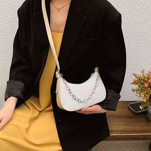 Denim <b>Shoulder</b> <b>Bag</b> with Floral Print and Chain <b>Strap</b> Crossbody <b>Bag</b> for Women - Product Image 6