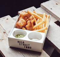 Emballage alimentaire en papier pour plats à emporter, style optionnel, pour sushis, frites, gobelets, avec sauce à tremper