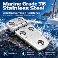 Charnières de trappe de bateau marine robustes SS316 avec vis, nouvelles charnières de porte d'armoire en acier inoxydable 316 moulé, marque SSR
