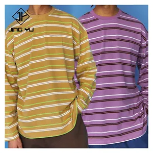 high quality slim fit stripe tshirt custom printed wwxxxcom t shirt supplier long sleeve t-shirt for men