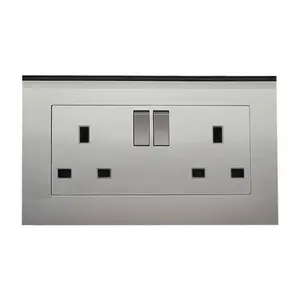 Universal BS Standard 13A 250V Electrical Socket Outlet New Design Silver Color Modern Switch And Socket PC Material Home Socket