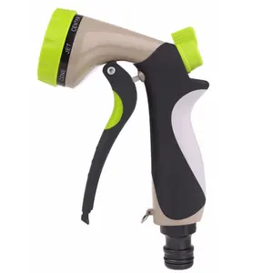 High Quality Wholesale Custom Metal 8 pattern water hose nozzle garden water gun for garden water