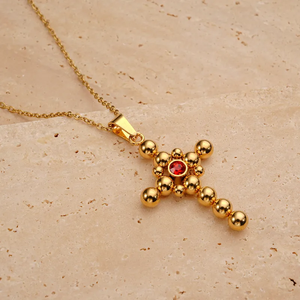 Collar Cruzado para Mujer, Acero Inoxidable 304, Chapado al Vacío en Horno, Colgante sin Incrustaciones, Joyería de Moda, Diseño Simple - Product Image 3