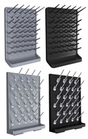 Étagère murale portable Offwhite PP pour usine, laboratoire, école, hôpital, support de séchage à crochets, résistant aux produits chimiques et aux acides
