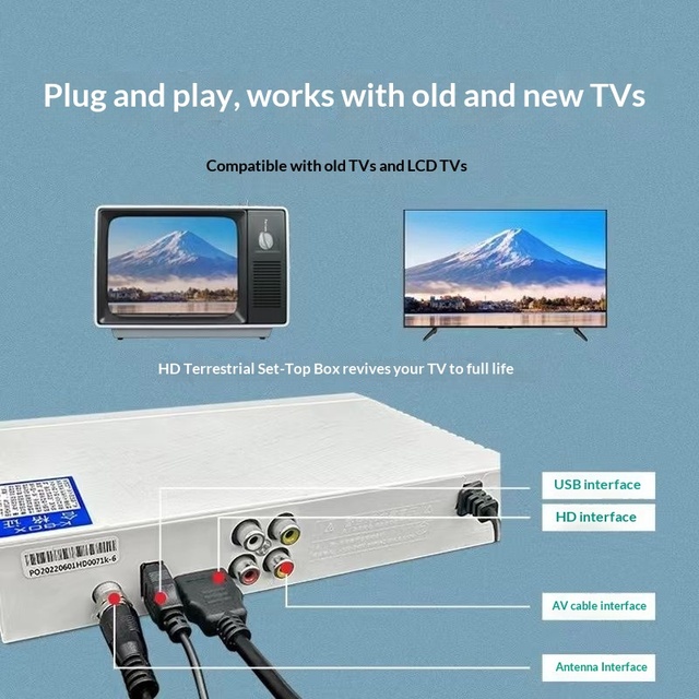 Universal Set-Top Box Rural No Network Indoor Use Digital TV Free Receiving System Universal digital TV receiver