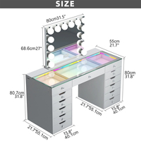 Promotion Nordique Intérieur Maison Coiffeuse Avec Miroir Personnalisé Vente en Gros Luxe Blanc Coiffeuse Avec Miroir LED