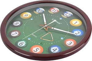 Horloge murale de billard de piscine en bois décor de salle de <span class=keywords><strong>jeu</strong></span> de billard et de billard avec conception de boules de billard pour la décoration de la maison ou du bureau - Product Image 2