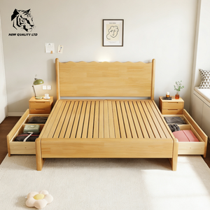 china wholesale <b>cheap</b> price customized huge stock eco-friendly 1.8m king bed newest designbedroom furniture wood king bed <b>frame</b> - Product Image 5