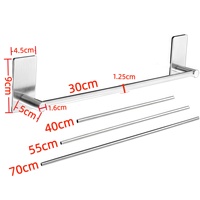 Barre porte-serviettes en acier inoxydable 304 brossé or, barre porte-serviettes moderne sans perçage, barre porte-serviettes multifonctionnelle pour cuisine et salle de bain