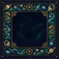 Tuiles de Mahjong Américain Thème Galaxie avec Corps en Acrylique Bleu Profond et Dos Nébuleuse Vert pour Soirées de Jeu Sociales