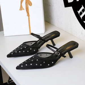 Zapatos de Mujer con Tacón Bajo de 5CM, Punta Puntiaguda, Malla Calada, Nueva Moda - Product Image 2