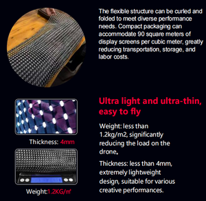 Écran LED personnalisable P25 Magic Carpet pour la publicité aérienne par drone, écran LED en maille holographique pour la vente - Product Image 3