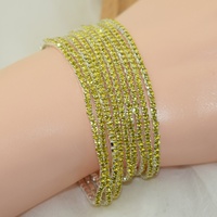 Nouveau Bracelet Extensible Femme 2mm Style Hip Hop Électroplaqué avec Strass et Zircon, Chaîne à Griffes, Cadeau Coloré