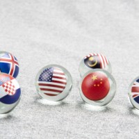 Vente chaude imprimé jouet verre marbre décor à la maison jouant teinté rond boule de verre jouet billes pour les enfants