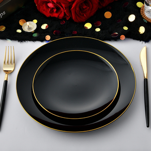 Nhựa dùng một lần đen vòng Ăn Set với dao kéo - Product Image 6