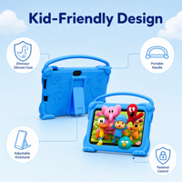 Tablette éducative pour enfants avec protection oculaire, 3000 mAh, processeur quadricœur, tablette d'apprentissage pour tout-petits, 7 pouces, Android 12, tablette pour enfants