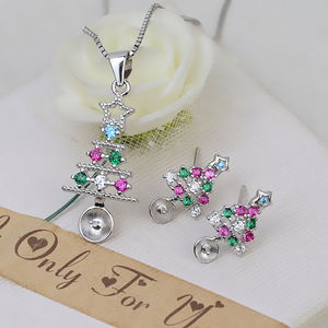 Ensemble de boucles d'oreilles en argent S925 en forme de sapin de Noël, accessoires de bricolage pour femmes, perles de cheveux vides de 5-68-9 mm, nouveau bijou tendance - Product Image 2