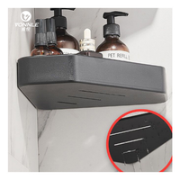 Support de rangement d'angle mural triangulaire non perforé en acier inoxydable pour salle de bain et douche Utilisation efficace de l'espace