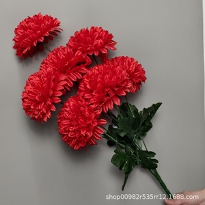 Chrysanthème à sept têtes super <span class=keywords><strong>grand</strong></span> format <span class=keywords><strong>de</strong></span> 13 cm, arrangement floral artificiel moulé par injection, spécialement conçu pour le Qingming - Product Image 6