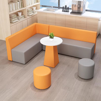 Conjunto de Sofá Esquinero Modular de Cuero Moderno, Elegante, Extensible y Convertible, para Hospital, Oficina, Sala de Estar, Hotel, Salón, en Tela