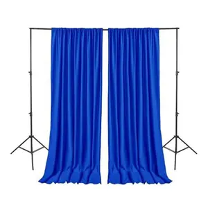 10ft x 7ft màu xanh Backdrop Rèm cho các bên cưới nhăn miễn phí Backdrop màn Panels cho sinh nhật