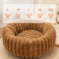 Fabricant en gros de lits pour animaux de compagnie de luxe avec logo personnalisé, en forme de beignet, en peluche, pour chats et chiens