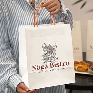 Sacs en papier kraft personnalisés, écologiques, biodégradables, pour la livraison de nourriture à emporter, emballages pour restaurants, sacs à emporter - Product Image 4