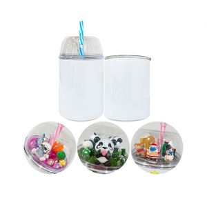 แก้วกาแฟสแตนเลสแบบมีฝาปิดสำหรับตกแต่งเอง ขนาด 10 ออนซ์ พร้อมหลอดดูด - Product Image 1