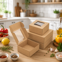Boîte cadeau carrée en papier kraft blanc mat créatif, bonne étanchéité, personnalisable, transparente pour aliments et économique