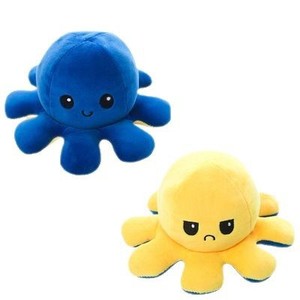 Peluche Pieuvre Réversible, Jouet Sensoriel Doux Kawaii, Porte-clés et Breloque de Sac, Cadeau Anti-stress pour Enfants - Product Image 4