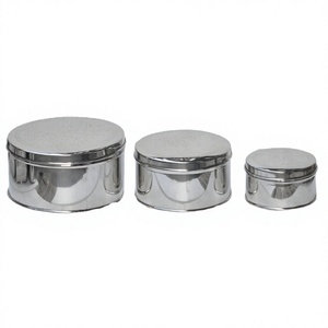 Stainless Steel Mini Canisters <b>Pots</b> Set of Three Piece Classical Snacks <b>Pots</b> for Guest Table Decorative Very Good in Quality - Product Image 1
