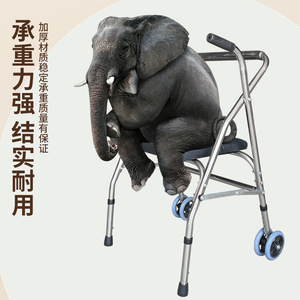รถช่วยเดินแบบมีที่นั่งปรับระดับได้ ยี่ห้อ Shlai Walker ทำจากสแตนเลส พับเก็บได้ พกพาสะดวก สำหรับผู้สูงอายุ - Product Image 2