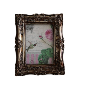 Bán buôn tồi tàn <span class=keywords><strong>Chic</strong></span> hình ảnh khung trong quét Vàng resin điêu khắc cho trang trí nội thất phù hợp với 5x7 hình ảnh - Product Image 5