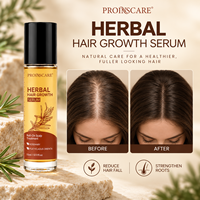 Fabricant d'huiles capillaires en gros, marque blanche, sérum capillaire biologique roll-on aux herbes et au romarin pour la croissance des cheveux, marque privée, sérum capillaire stimulant la pousse