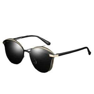 Stilvolle polarisierte Cat-Eye-Sonnenbrille für Damen, Sonnenbrille für Herren, bequemer Metallrahmen, verspiegelte Sonnenbrille zum Fahren, UV400 - Product Image 5