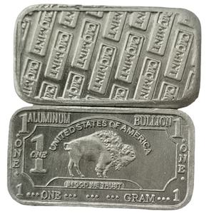 Incisione personalizzata timbratura metallo sfida moneta 1 grammo barra di bufalo in alluminio - Product Image 1