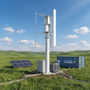 Éolienne à faible vitesse de vent, 5 pales en aluminium, hauteur 11,5 m, diamètre du rotor 10,5 m, grand générateur 400 V 200 kW, modèle H-200 kW vertical H-200 kW 200 - Product Image 5