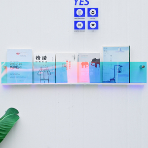 Estantería de acrílico, iridiscente, estante de exhibición de acrílico, estilo minimalista, decoración de librería, estantería de pared,. - Product Image 5