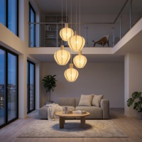 Lustre suspendu en tissu pour salon intérieur, style moderne, idéal pour loft et escalier, fabriqué à Zhongshan