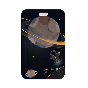 Kreative Cartoon Astronaut Student Mahlzeit Karte Kinder und ältere Menschen Bus Kartenspiel mit Lanyard - Product Image 5